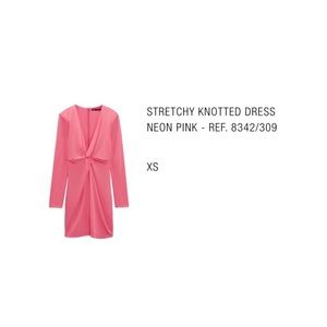 Stretchy knotted dress neon pink